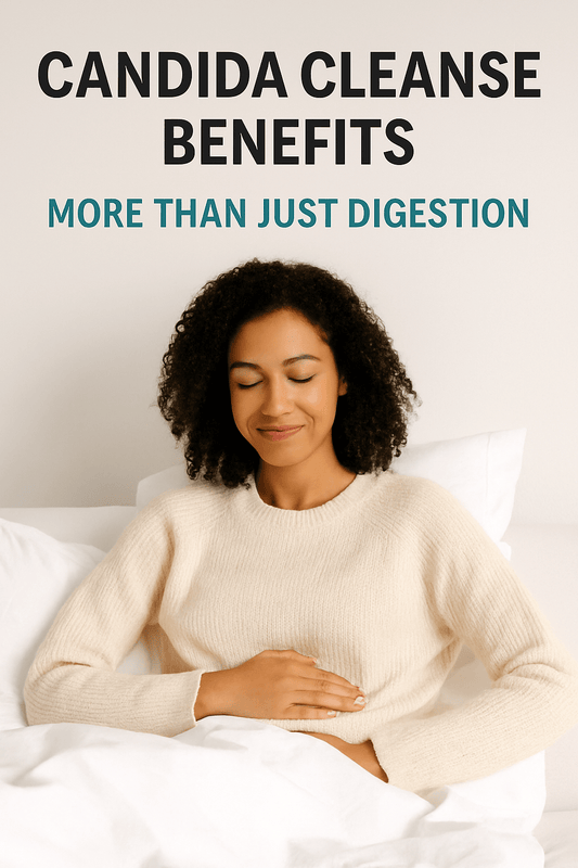 Woman relaxing during a cleanse, representing skin, gut, and energy benefits of a candida detox.
