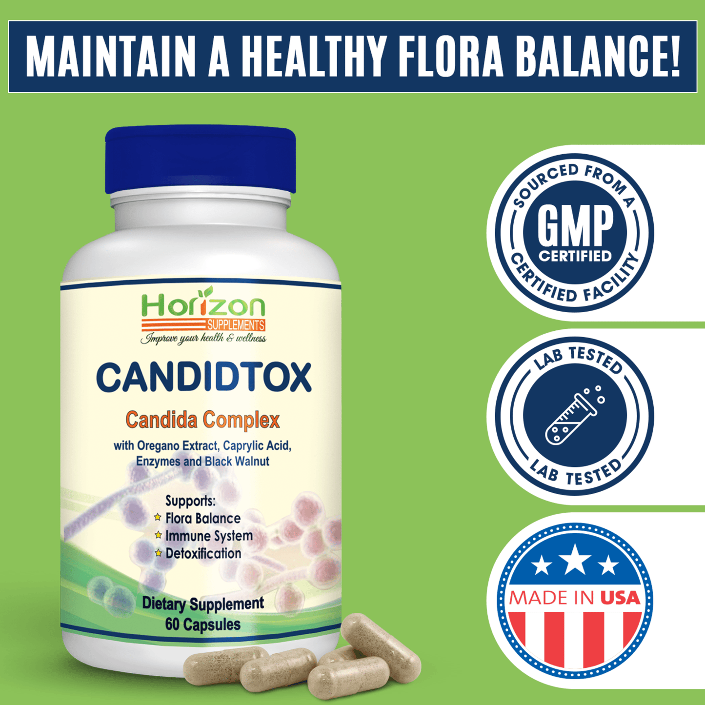 Natural Candida Detox Support with Candidtox Supplement