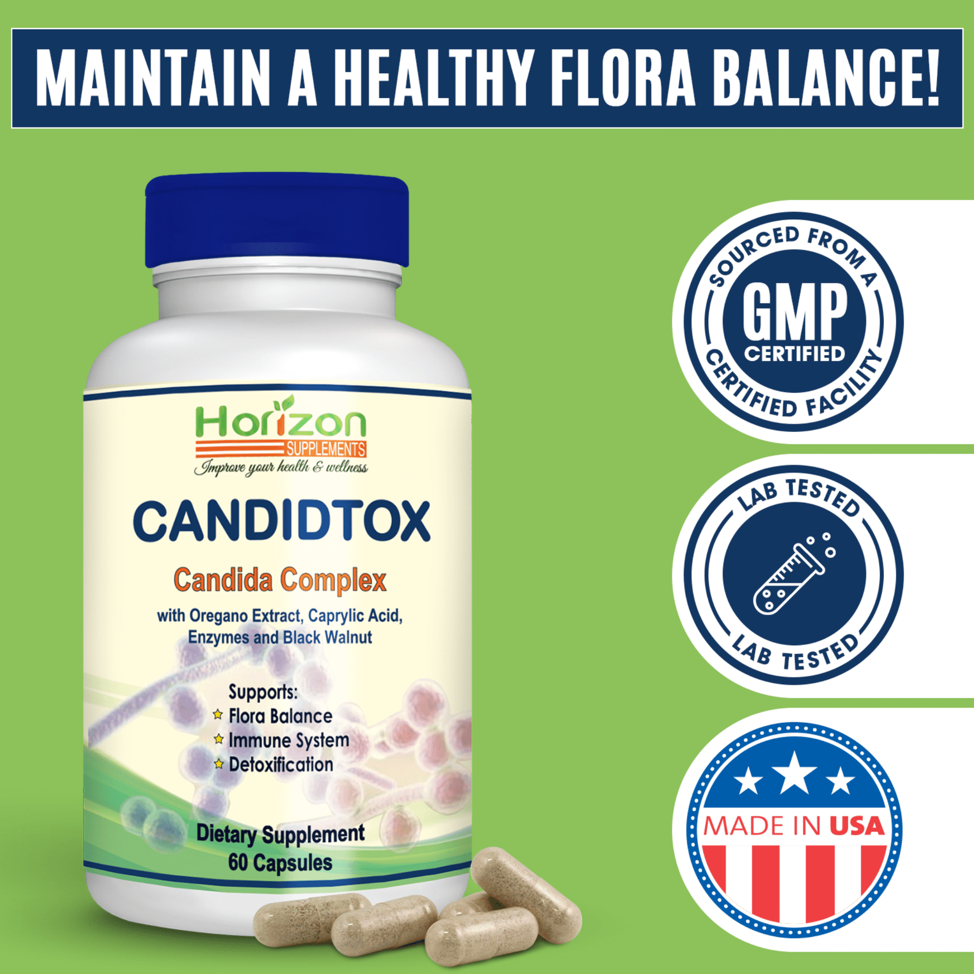 Natural Candida Detox Support with Candidtox Supplement